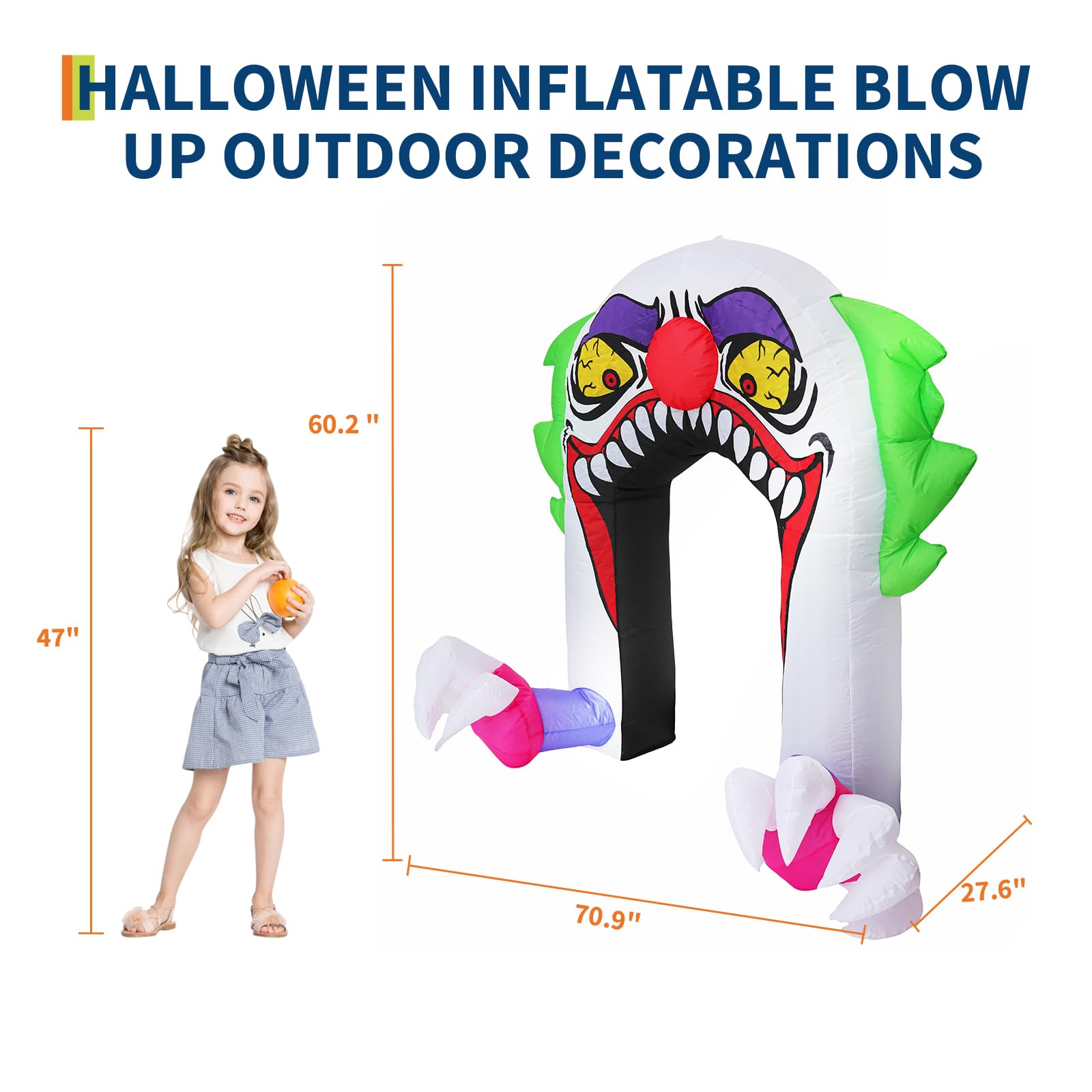 5ft Halloween Inflatable Clown - Outdoor Lighting Effects review and price
