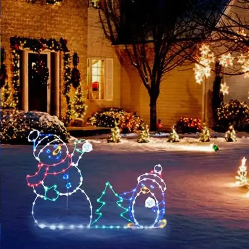 1-2Sets Christmas Snowman Ligh - Outdoor Lighting Effects review and price