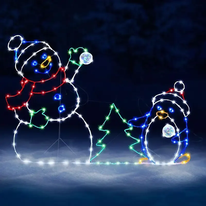 1-2Sets Christmas Snowman Ligh - Outdoor Lighting Effects review and price