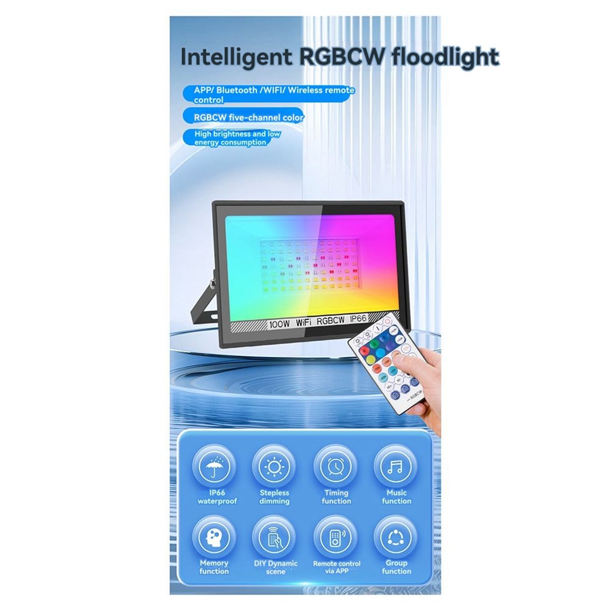 Nices 100W RGBCW LED Flood Lig - Outdoor Lighting Uk review and price