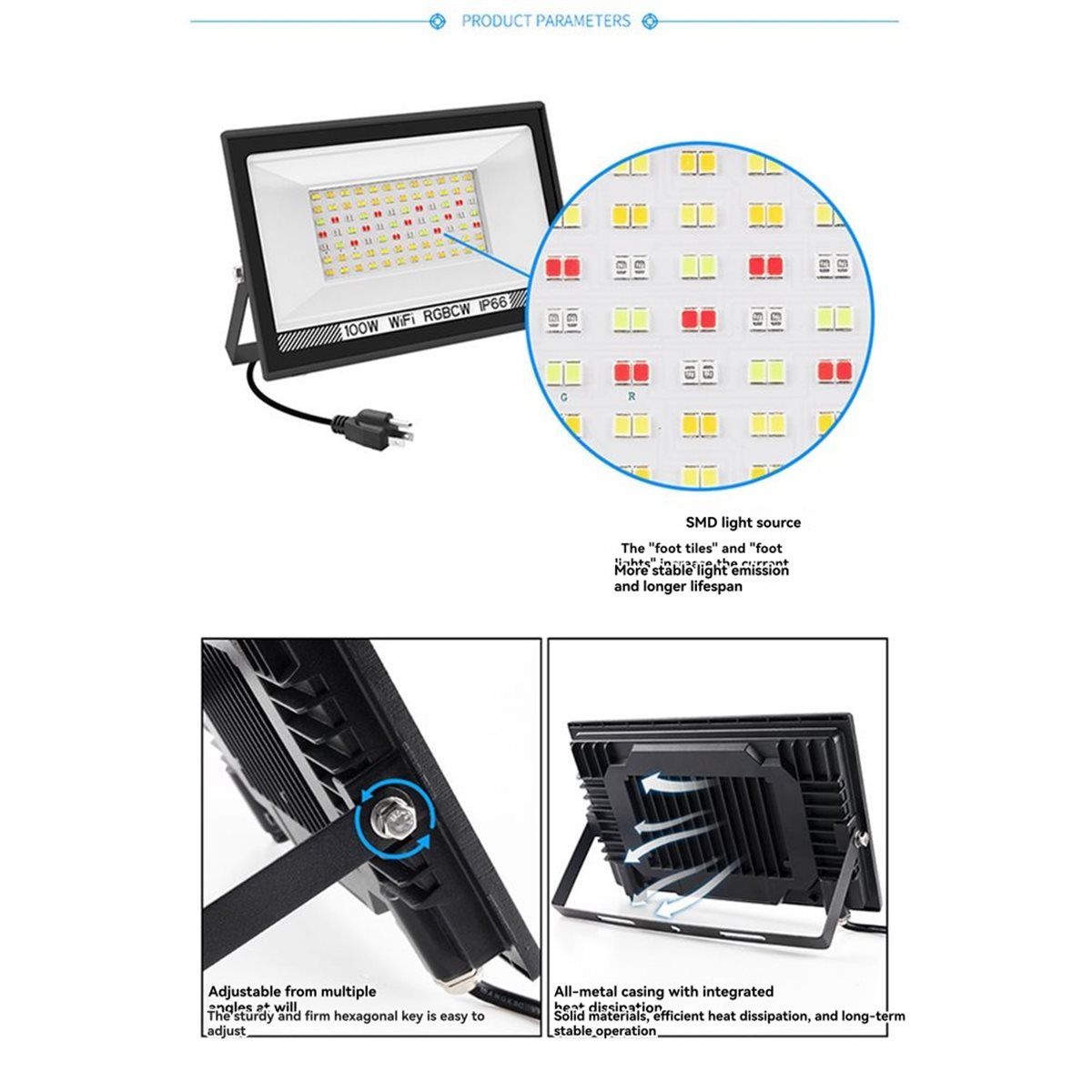 Nices 100W RGBCW LED Flood Lig - Outdoor Lighting Uk review and price