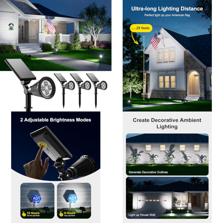 Solar Spotlights Outdoor Water - Outdoor Lighting Waterproof review and price