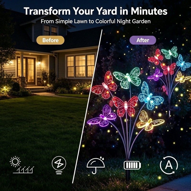 Solar Powered Butterfly Lights - Outdoor Lighting Waterproof review and price