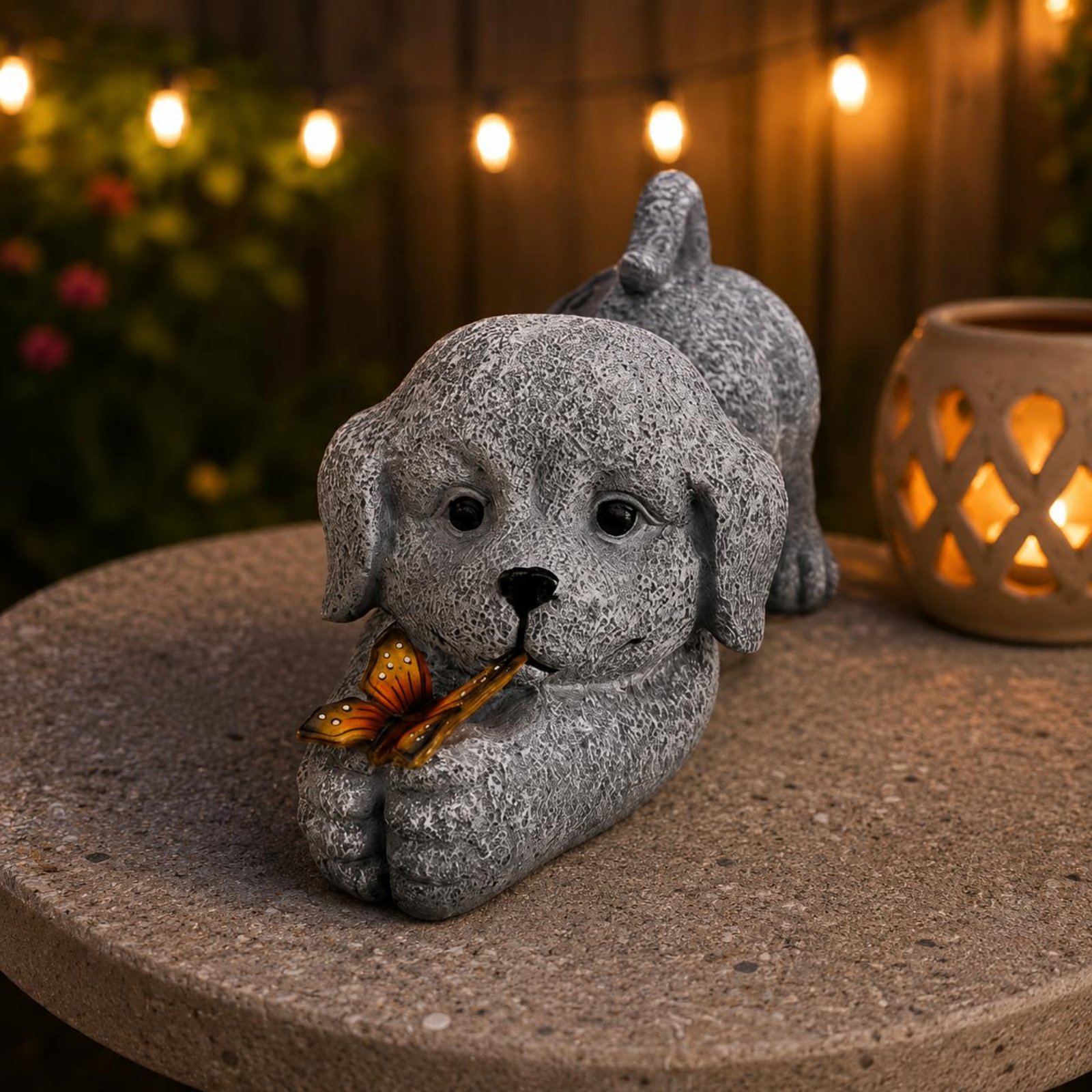 Solar Dog Statue Resin Craft S - Outdoor Lighting Ip65 review and price