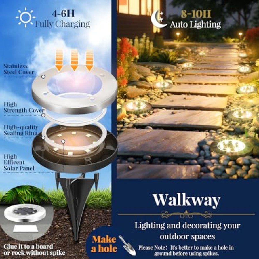 Solar Ground Lights Solar Ligh - Outdoor Lighting Waterproof review and price