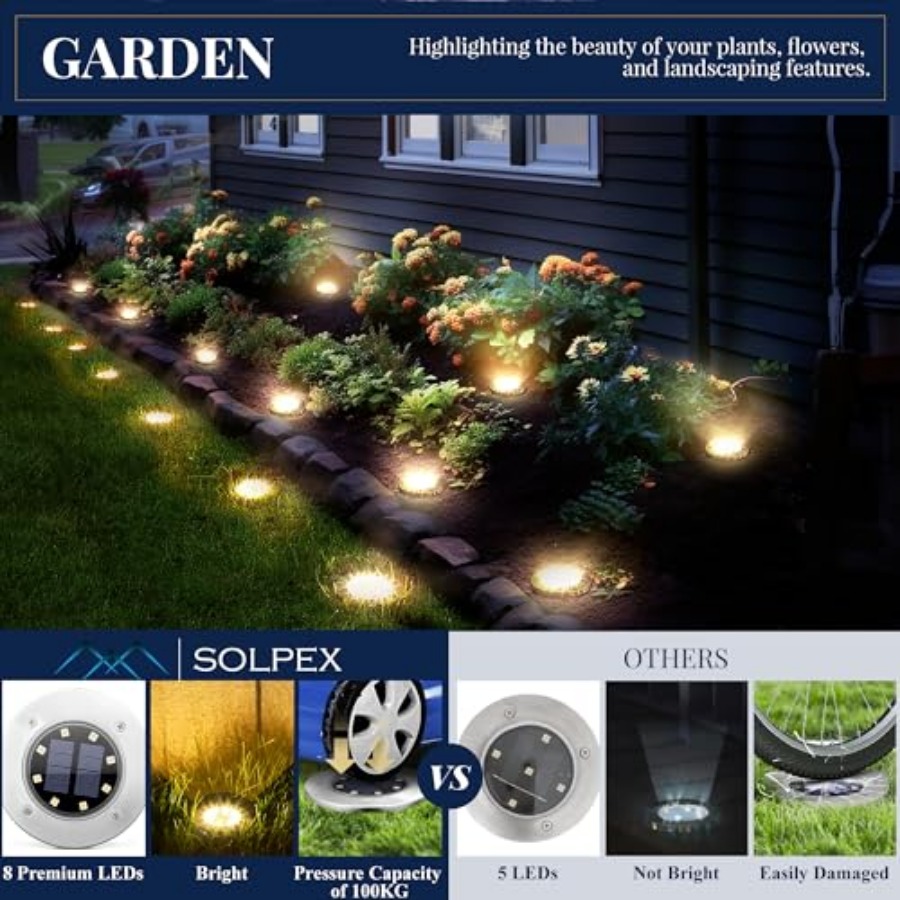 Solar Ground Lights Solar Ligh - Outdoor Lighting Waterproof review and price